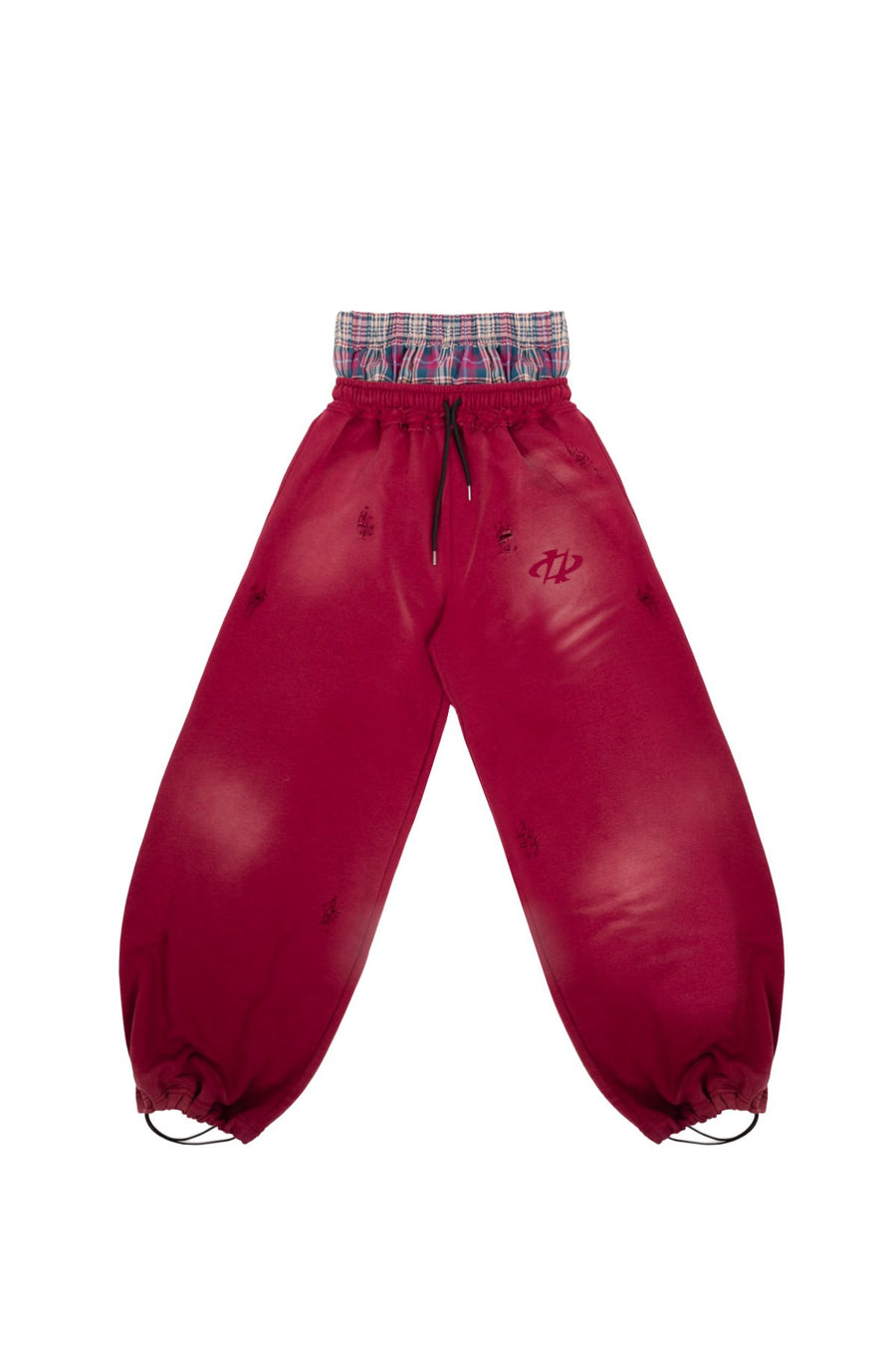 Spodnie Reversible Trashed & Crushed Bordo
