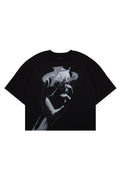 Koszulka Boxy Cropped "HAND" Black