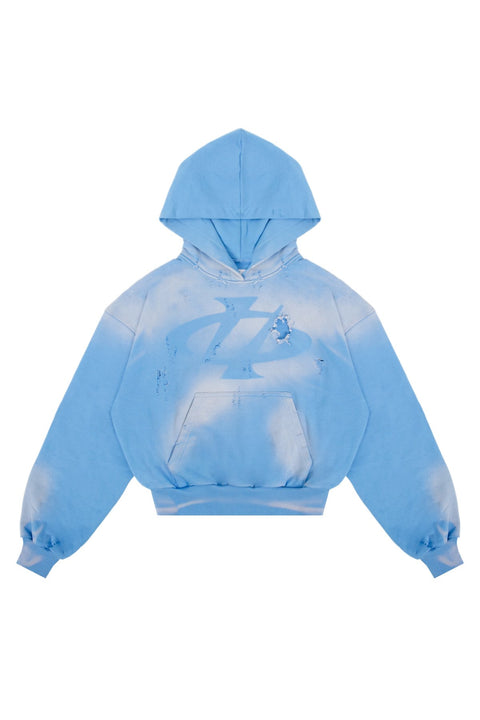 Bluza Hoodie Trashed & Crushed Baby Blue