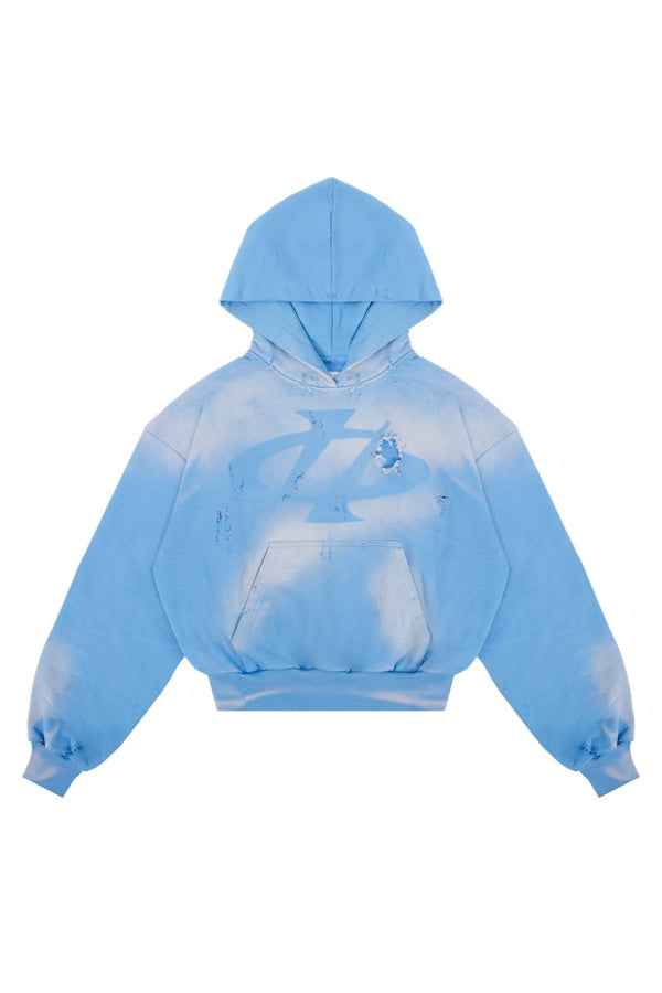 Bluza Hoodie Trashed & Crushed Baby Blue