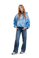 Bluza Hoodie Trashed & Crushed Baby Blue