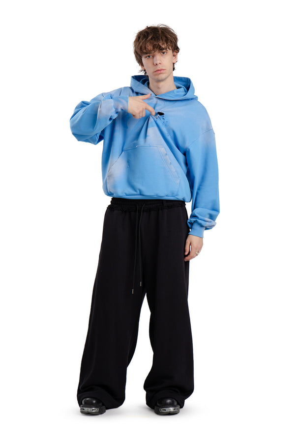 Bluza Hoodie Trashed & Crushed Baby Blue