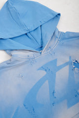 Bluza Hoodie Trashed & Crushed Baby Blue