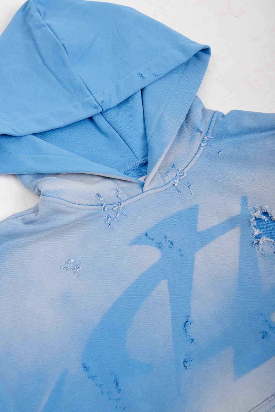 Bluza Hoodie Trashed & Crushed Baby Blue