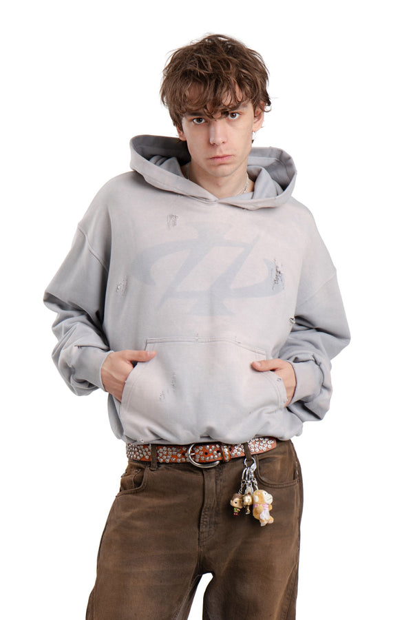 Bluza Hoodie Trashed & Crushed Gray