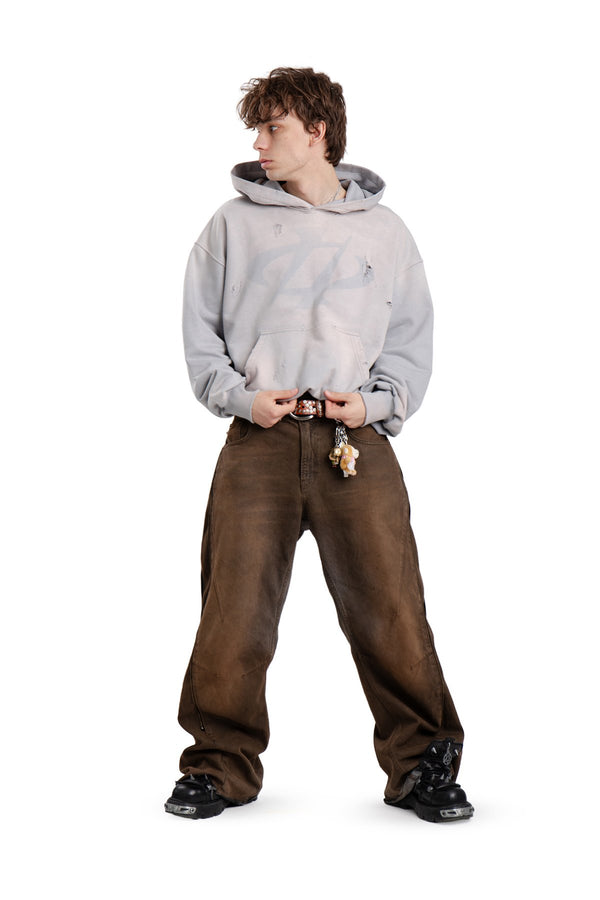 Bluza Hoodie Trashed & Crushed Gray