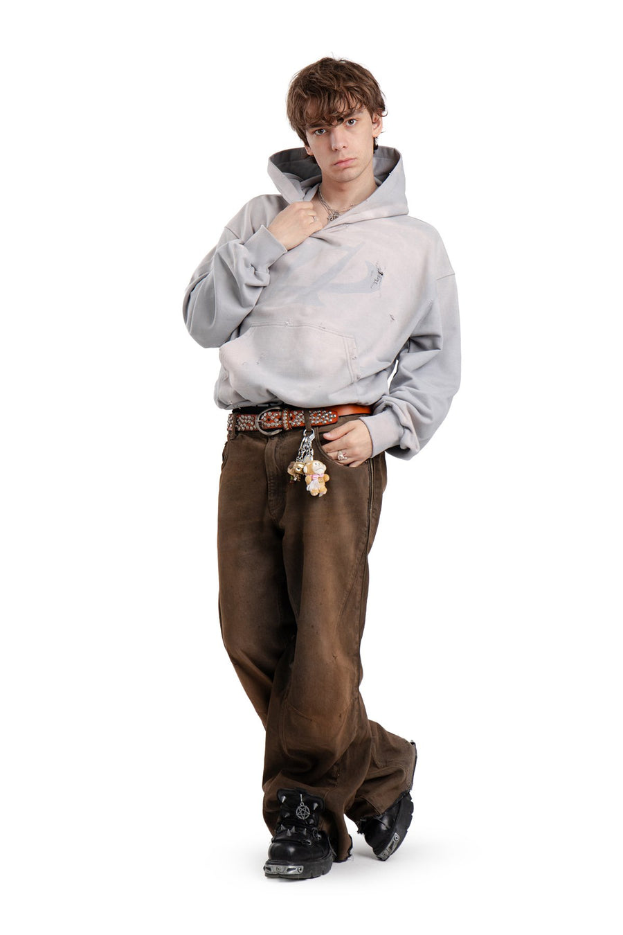 Bluza Hoodie Trashed & Crushed Gray