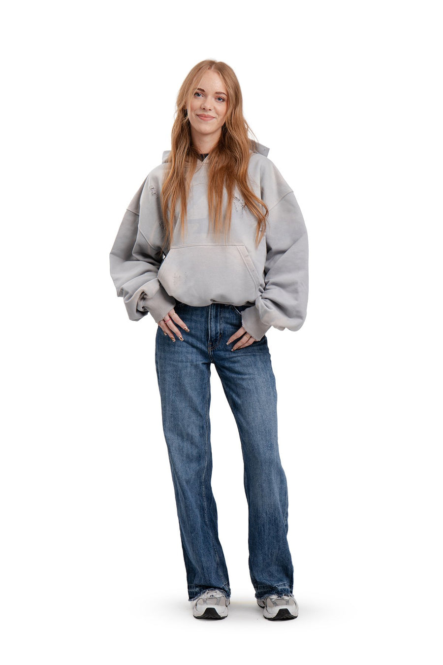 Bluza Hoodie Trashed & Crushed Gray