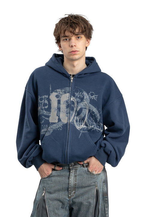 Bluza Zip Danger Zone Denim Blue