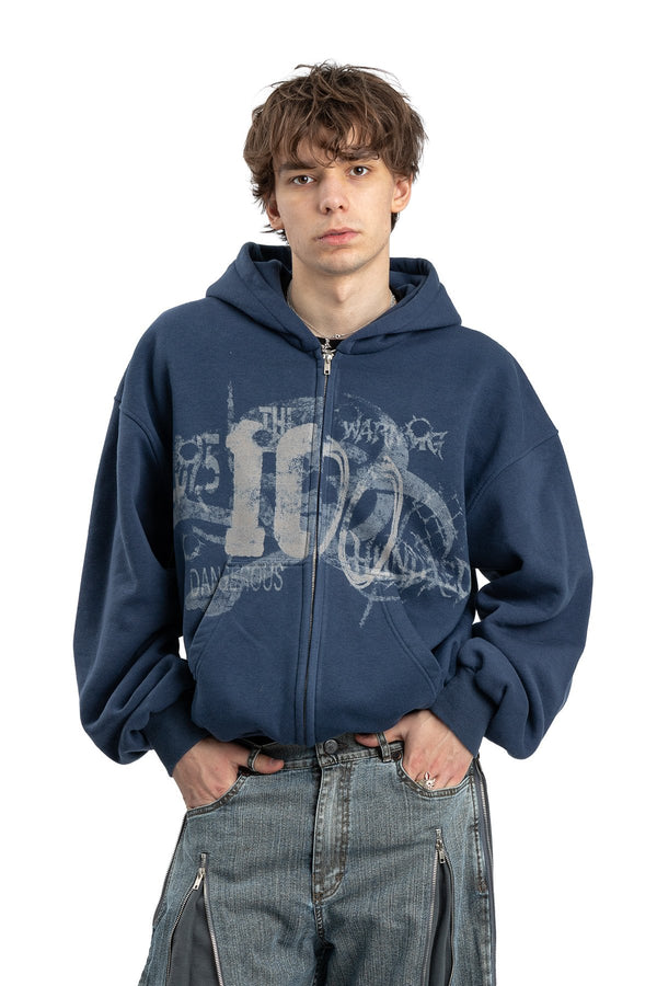Bluza Zip Danger Zone Denim Blue