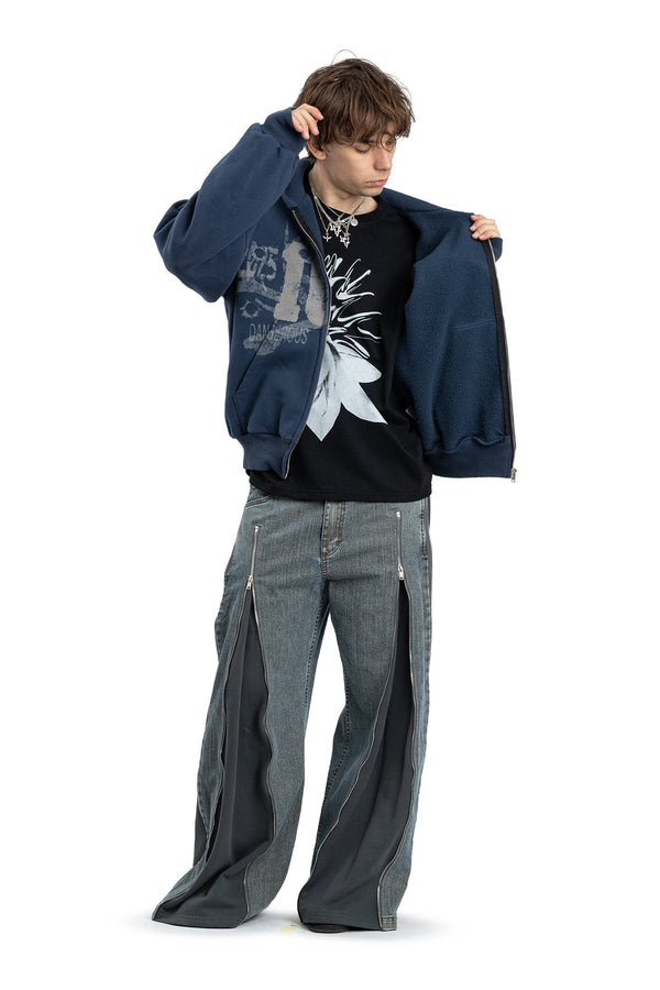 Bluza Zip Danger Zone Denim Blue