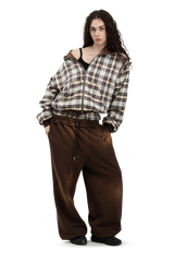 Komplettset Umkehrbares Sweatshirt und Hose Trashed & Crushed Brown