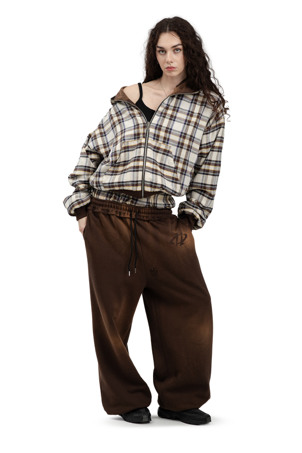 Komplettset Umkehrbares Sweatshirt und Hose Trashed & Crushed Brown