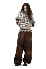 Komplettset Umkehrbares Sweatshirt und Hose Trashed & Crushed Brown