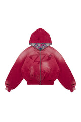 Bluza Reversible Trashed & Crushed Bordo