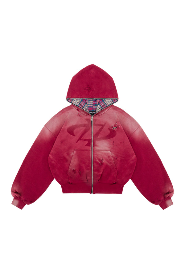 Bluza Reversible Trashed & Crushed Bordo