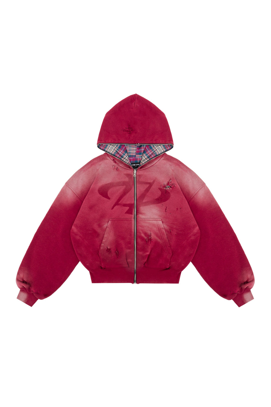 Bluza Reversible Trashed & Crushed Bordo