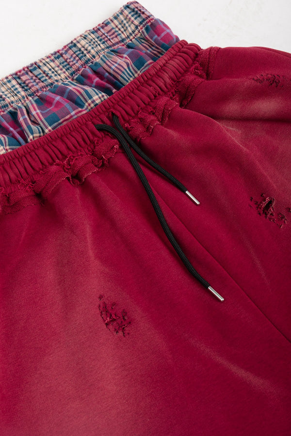 Spodnie Reversible Trashed & Crushed Bordo
