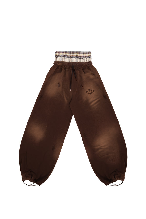 Spodnie Reversible Trashed & Crushed Brown