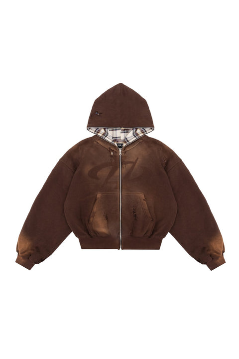 Bluza Reversible Trashed & Crushed Brown