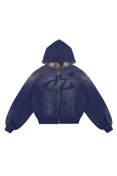Wende-Sweatshirt Reversible Trashed & Crushed Bordeaux