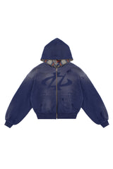 Wende-Sweatshirt Reversible Trashed & Crushed Bordeaux