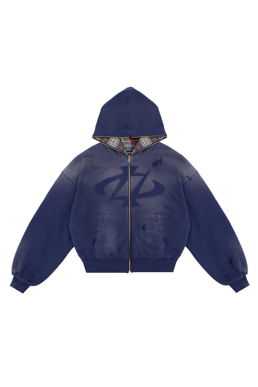Wende-Sweatshirt Reversible Trashed & Crushed Bordeaux