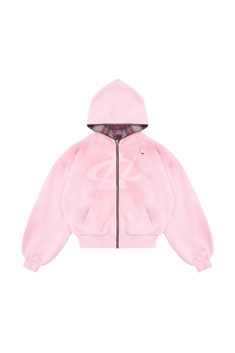 Wende-Sweatshirt Reversible Trashed & Crushed Bordeaux