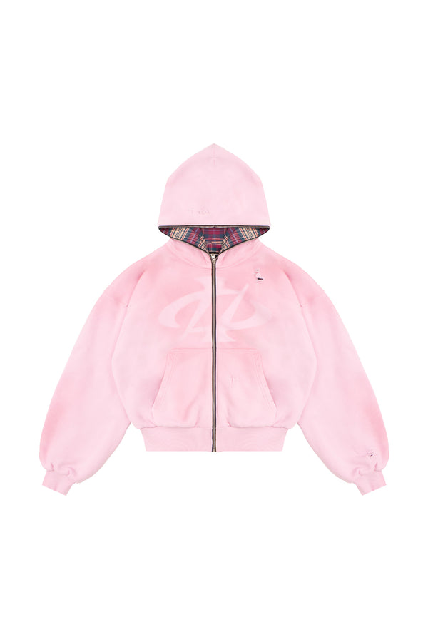 Wende-Sweatshirt Reversible Trashed & Crushed Bordeaux