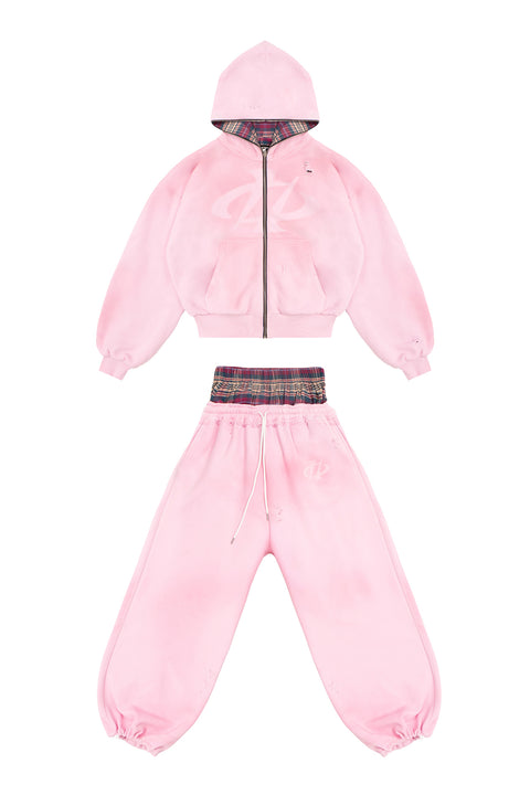 Komplettset: Wendbare Bluse und Hose Trashed & Crushed Bordeaux
