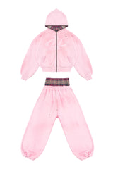 Komplettset: Wendbare Bluse und Hose Trashed & Crushed Bordeaux