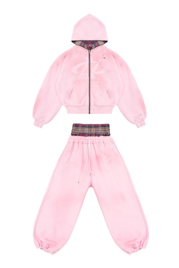 Komplettset: Wendbare Bluse und Hose Trashed & Crushed Bordeaux