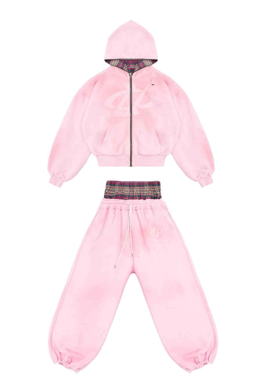 Komplettset: Wendbare Bluse und Hose Trashed & Crushed Bordeaux