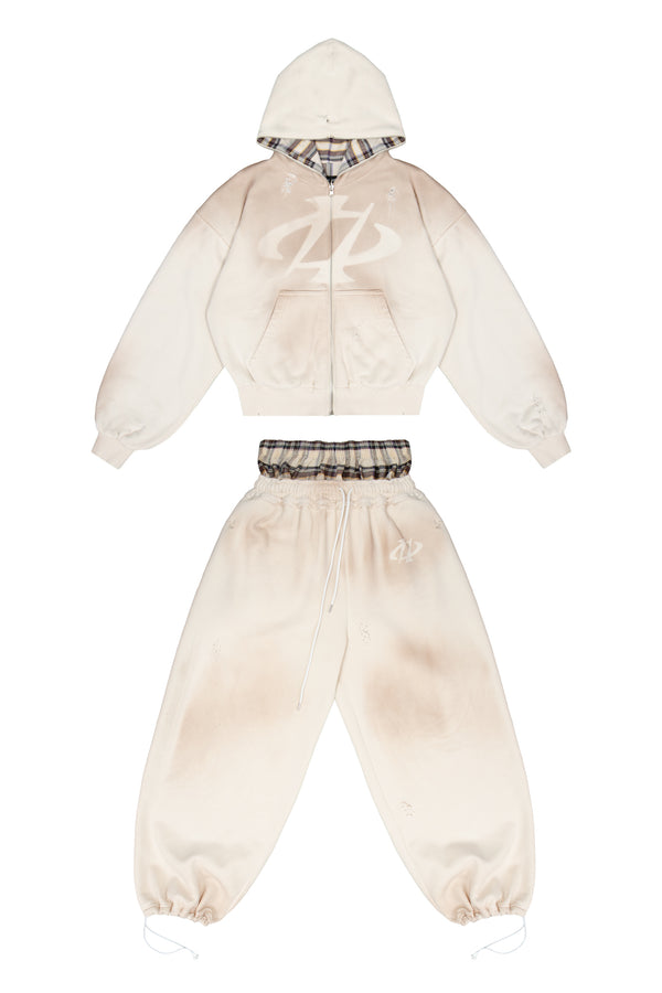 Komplettset: Wendbare Bluse und Hose Trashed & Crushed Bordeaux