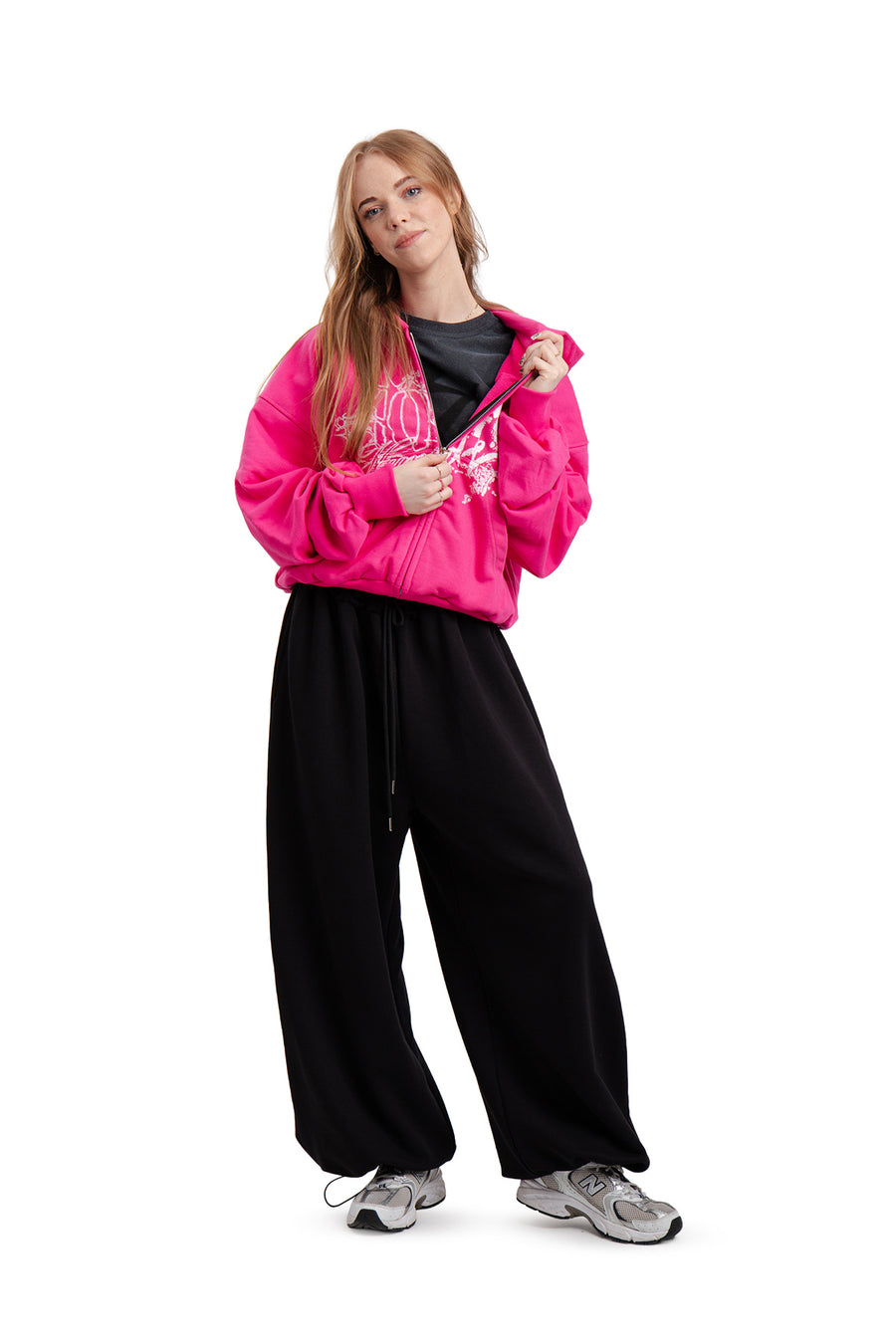 Bluza Puffy Zip Danger Fuchsia