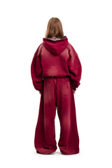 Bluza Reversible Trashed & Crushed Bordo
