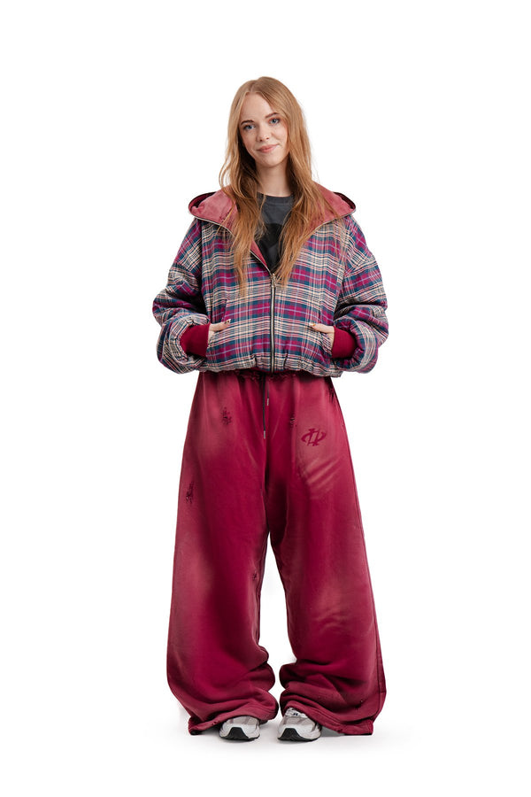 Komplet Bluza i Spodnie Reversible Trashed & Crushed Bordo