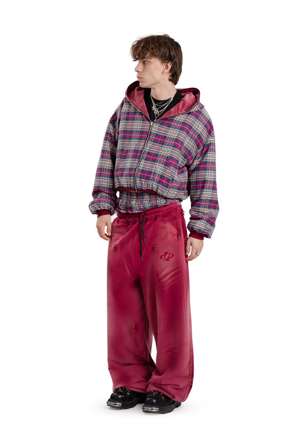 Komplet Bluza i Spodnie Reversible Trashed & Crushed Bordo