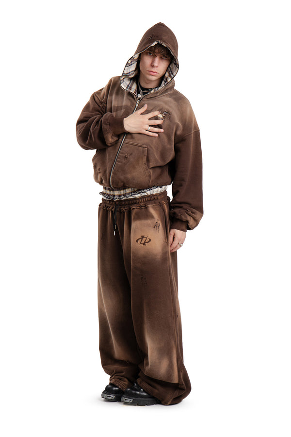 Komplet Bluza i Spodnie Reversible Trashed & Crushed Brown