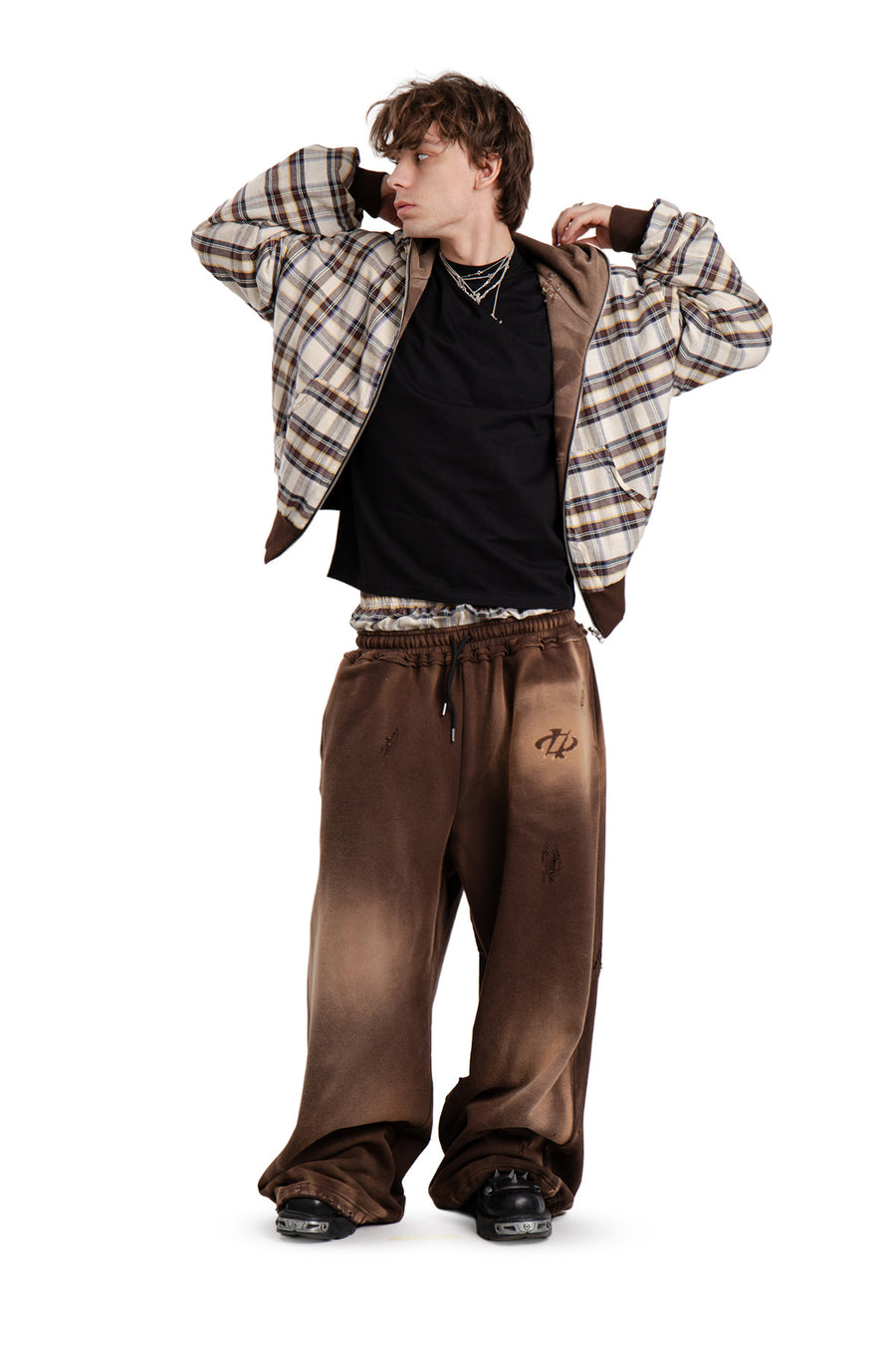 Bluza Reversible Trashed & Crushed Brown
