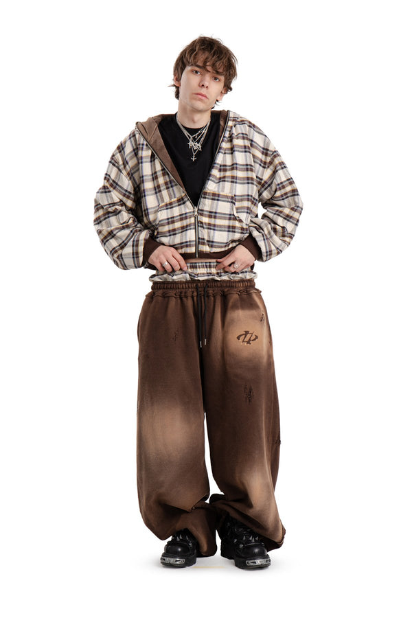 Spodnie Reversible Trashed & Crushed Brown