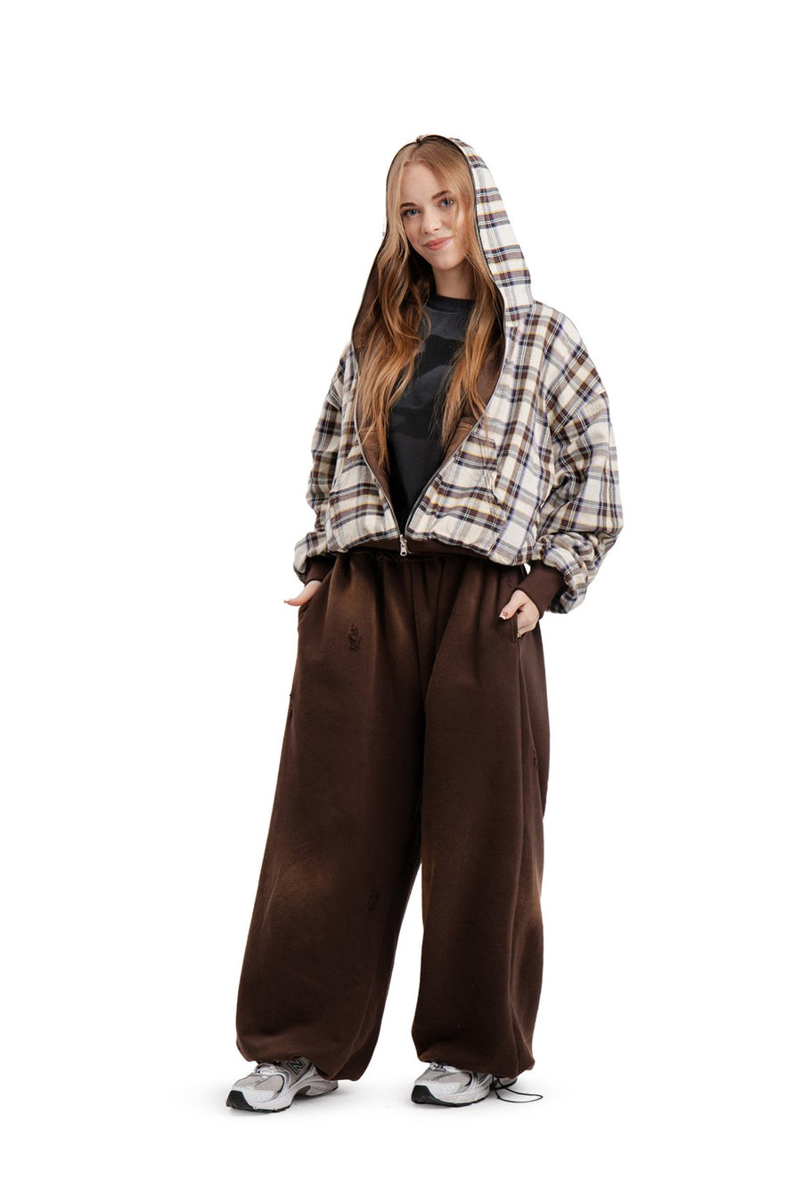 Bluza Reversible Trashed & Crushed Brown