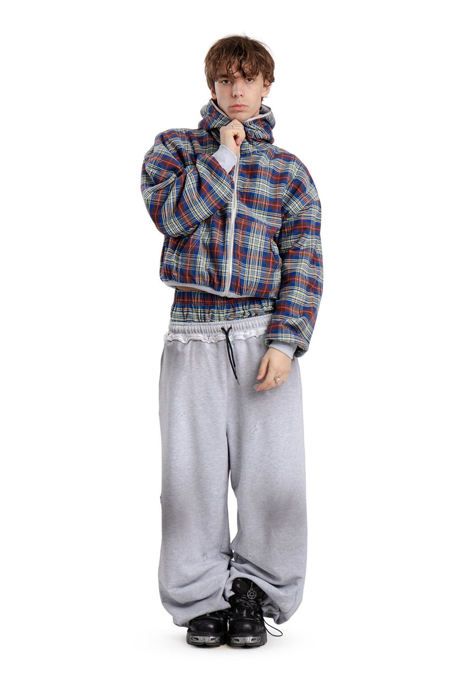 Spodnie Reversible Trashed & Crushed Grey