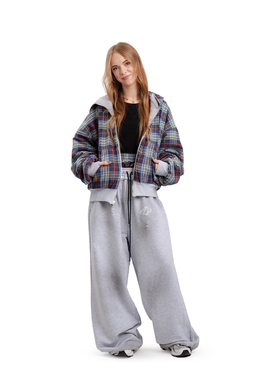 Bluza Reversible Trashed & Crushed Grey