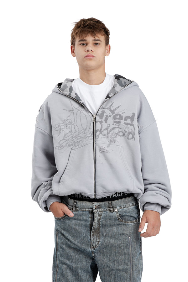 Bluza Duality Reversible Full Zip Light Grey
