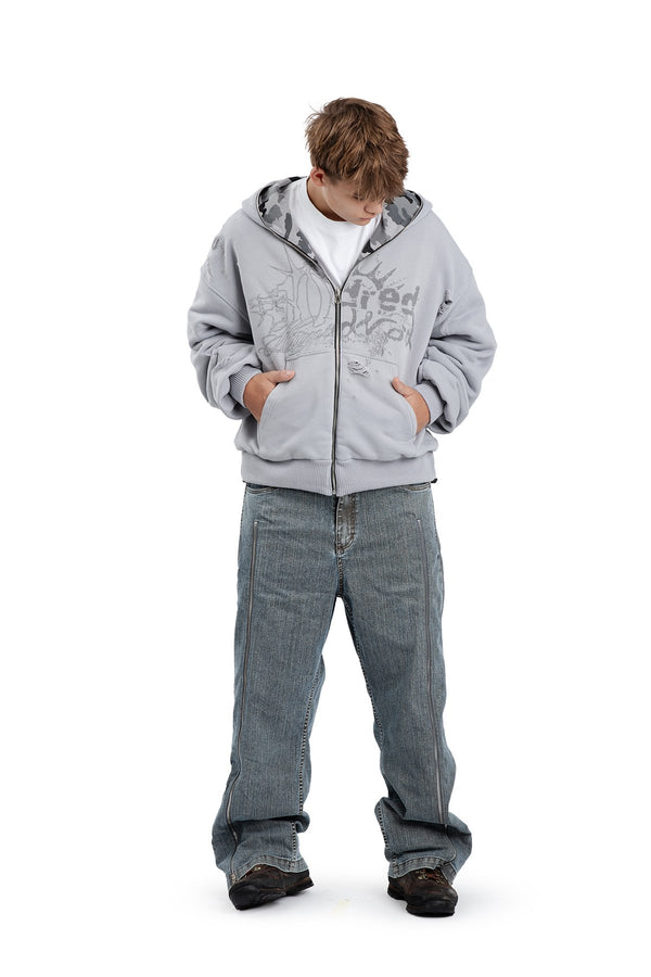 Bluza Duality Reversible Full Zip Light Grey