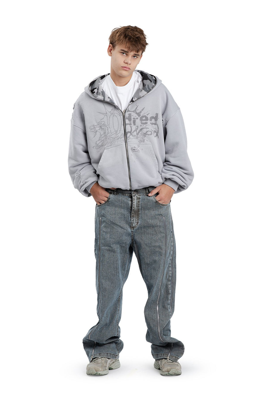 Bluza Duality Reversible Full Zip Light Grey