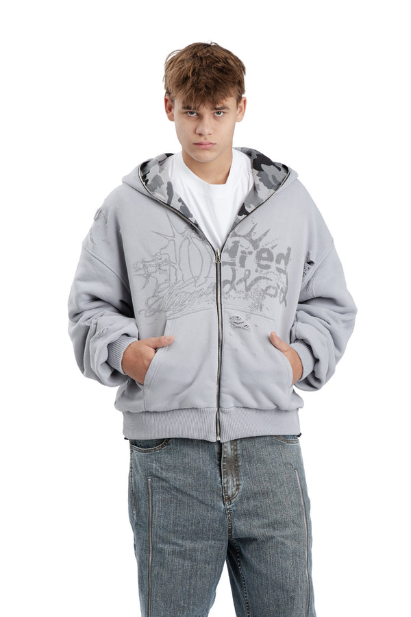 Bluza Duality Reversible Full Zip Light Grey