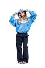 Hoodie Trashed & Crushed Hellblau