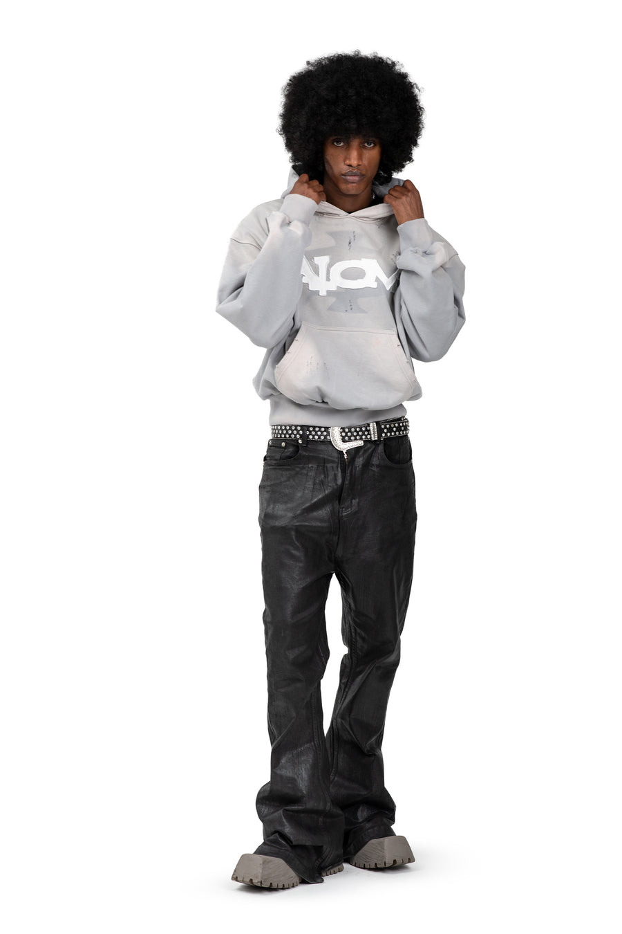 Hoodie Trashed & Crushed Hellblau